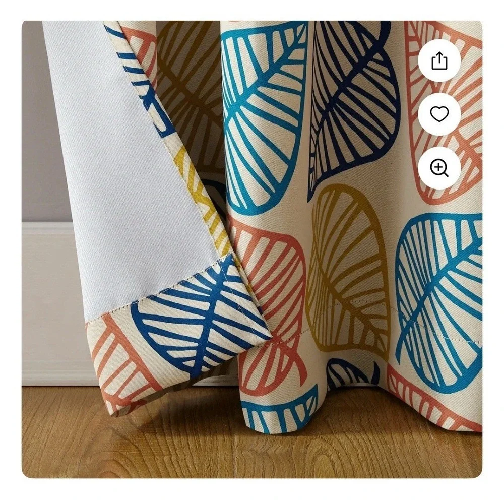 6 Mainstays Grommet Top Blackout Curtain Panels Beige‎ Artsy Leaf 40
